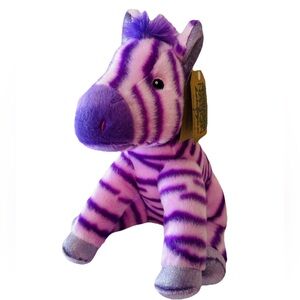 Aurora World Destination Nation Purple Zebra Plush Toy 12 Inch NEW!